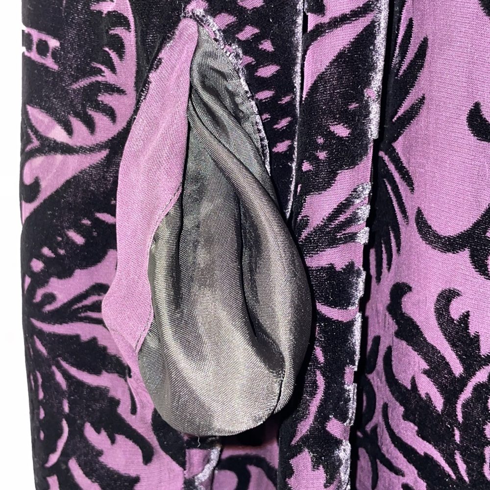 Max Studio Burnout Velvet Halter Plum Dress - Picture 6 of 15